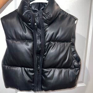 Zara Black Quilted Puffer Vest